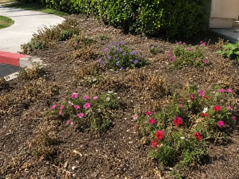 Sample site photograph: flower bed die-off